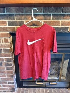 Nike Red Tee with White Swoosh